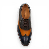 Antonin 01 - Men's Blue Brown Leather Oxford Shoes