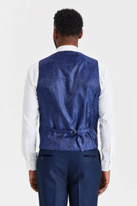 Arthur Navy Suit with Harris Grey Contrasting Tweed Waistcoat