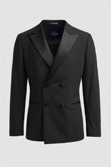 Aspen - Men's Black Double Breasted Tuxedo Blazer