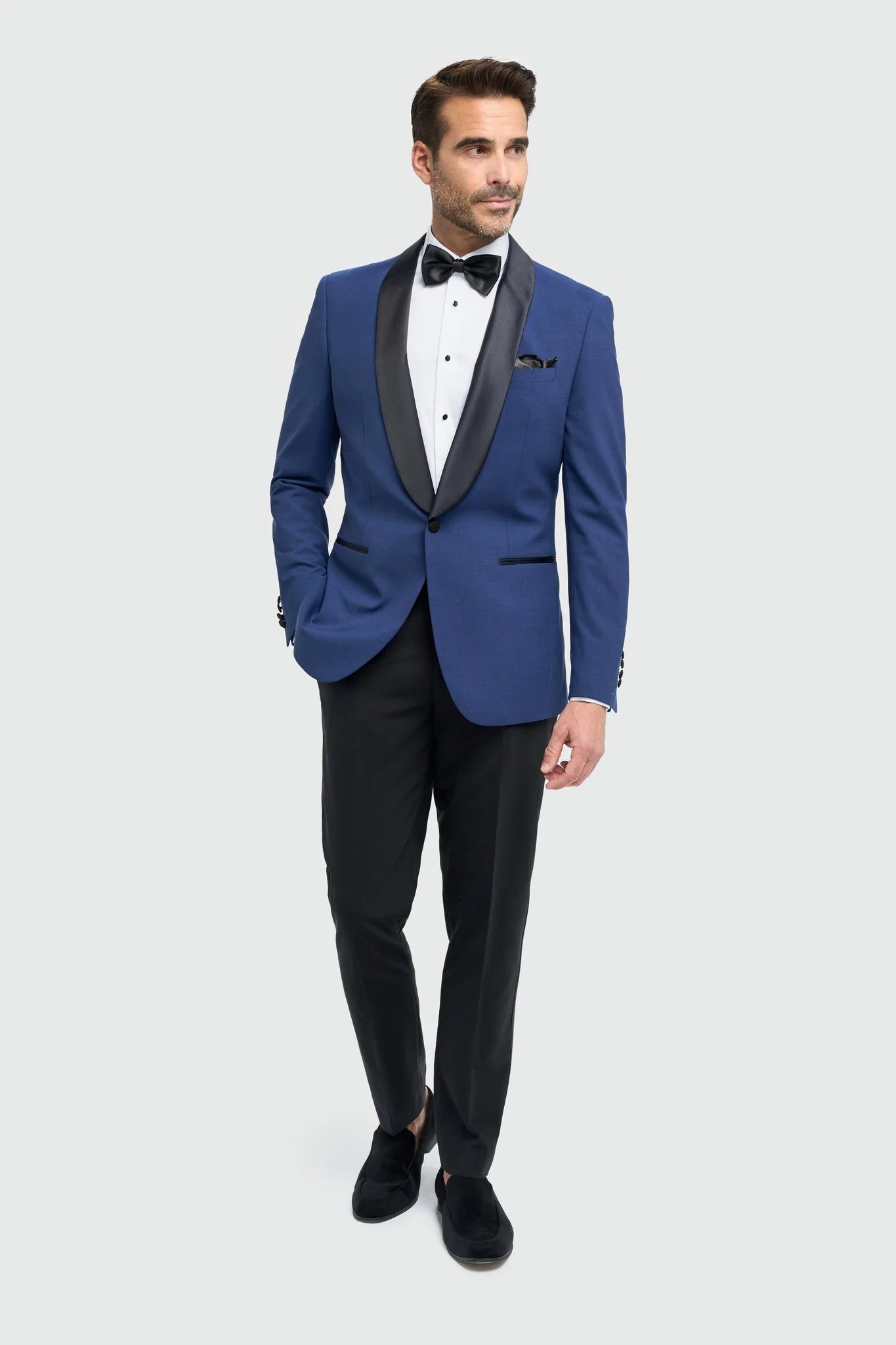 Aspen - Men's Blue Shawl Collar Tuxedo Blazer