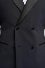 Aspen - Men's Navy Double Breasted Tuxedo Blazer