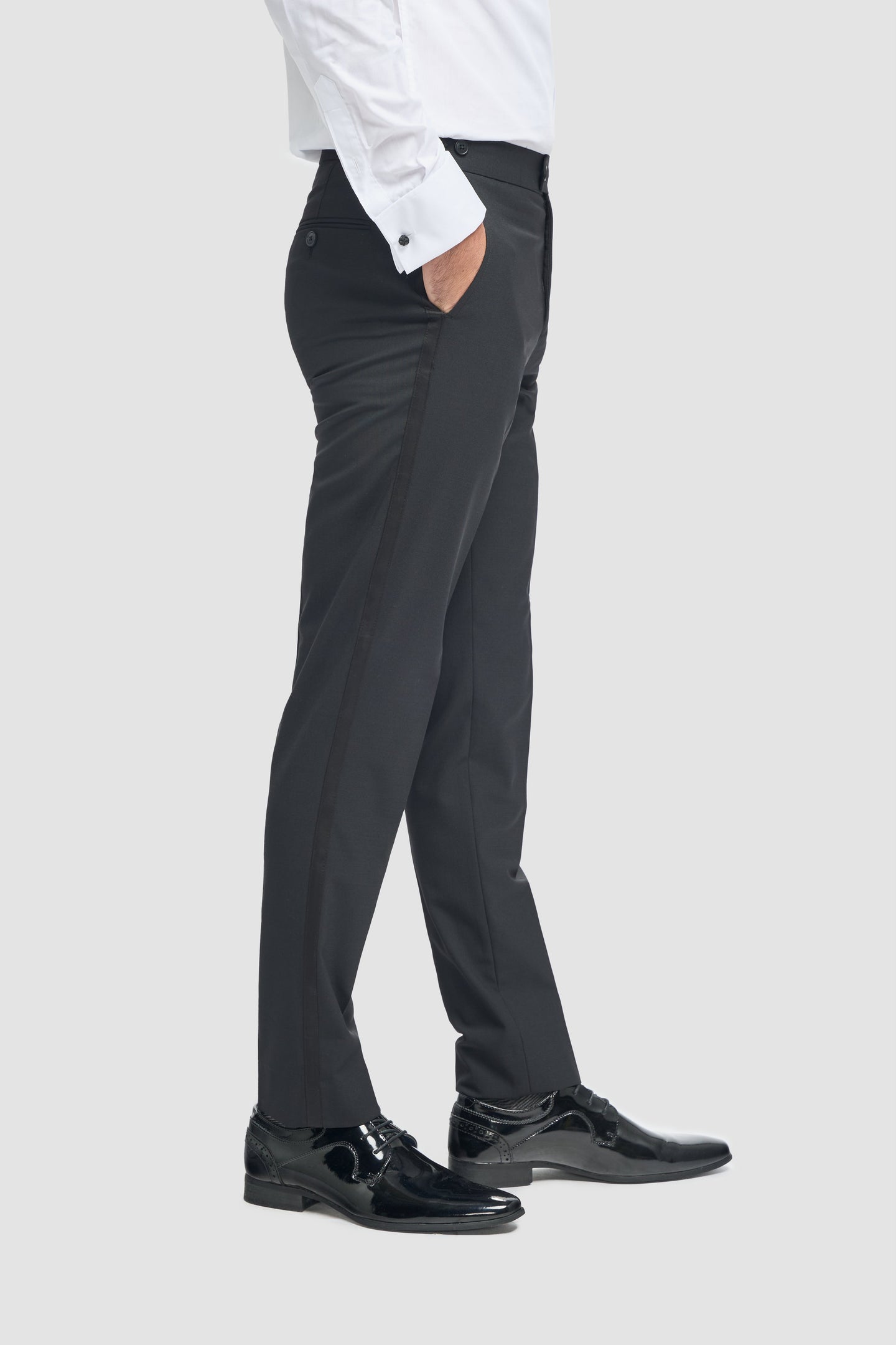 Aspen - Men's Plain Black Classic Trousers