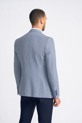 Baresi Men's 3-Piece Grey and Navy Contrasting Classic Summer Check Suit