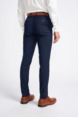 Baresi Men's 3-Piece Grey and Navy Contrasting Classic Summer Check Suit