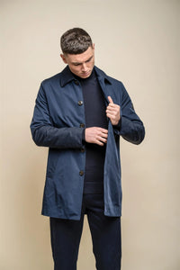 Barracuda - Men's Lightweight Classic Trench Coat Navy