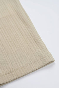 Beige Ribbed Classic TShirt for Men
