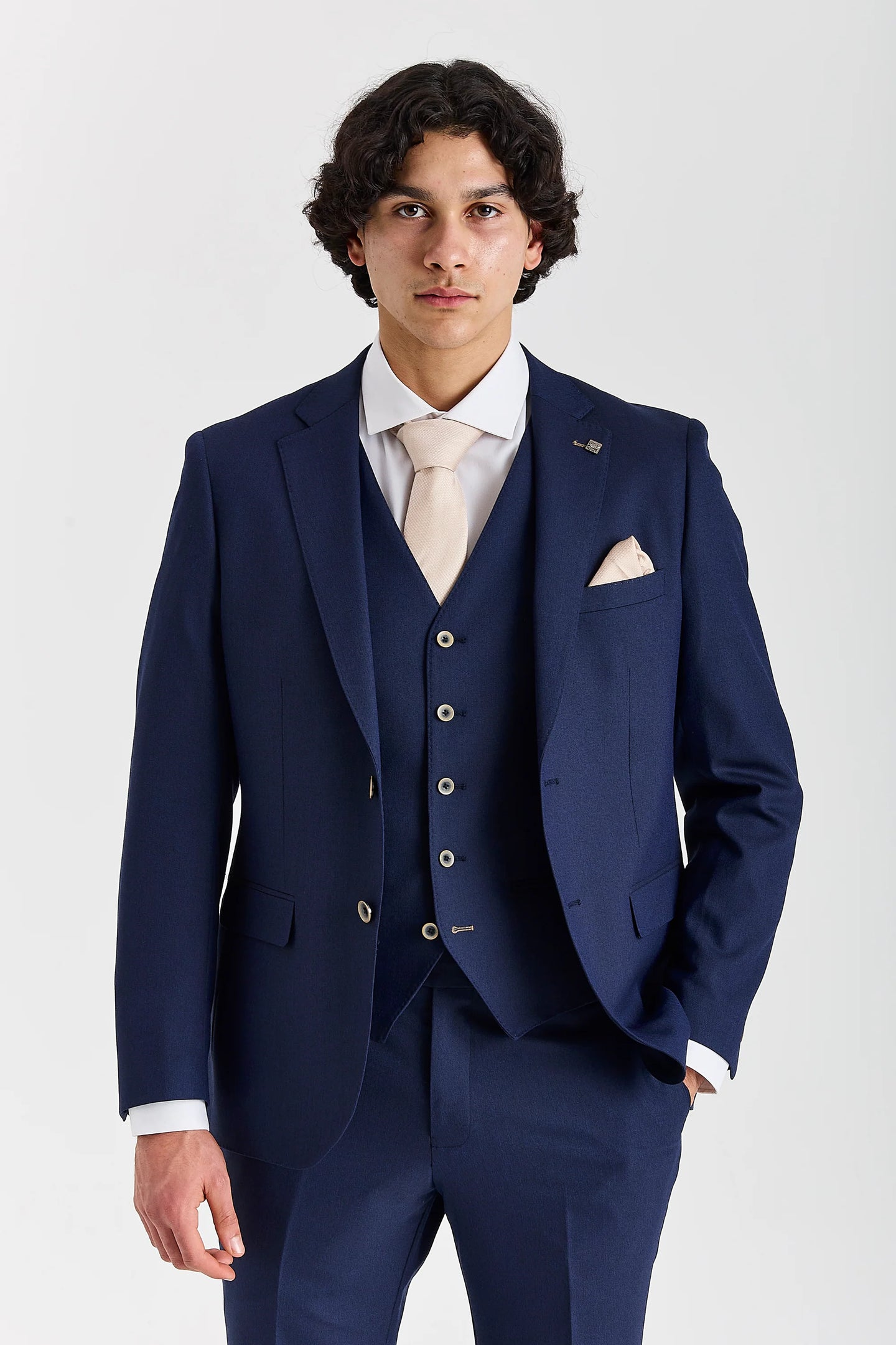 Belmont -Navy Blue 3 Piece Classic Wedding Suit for Men