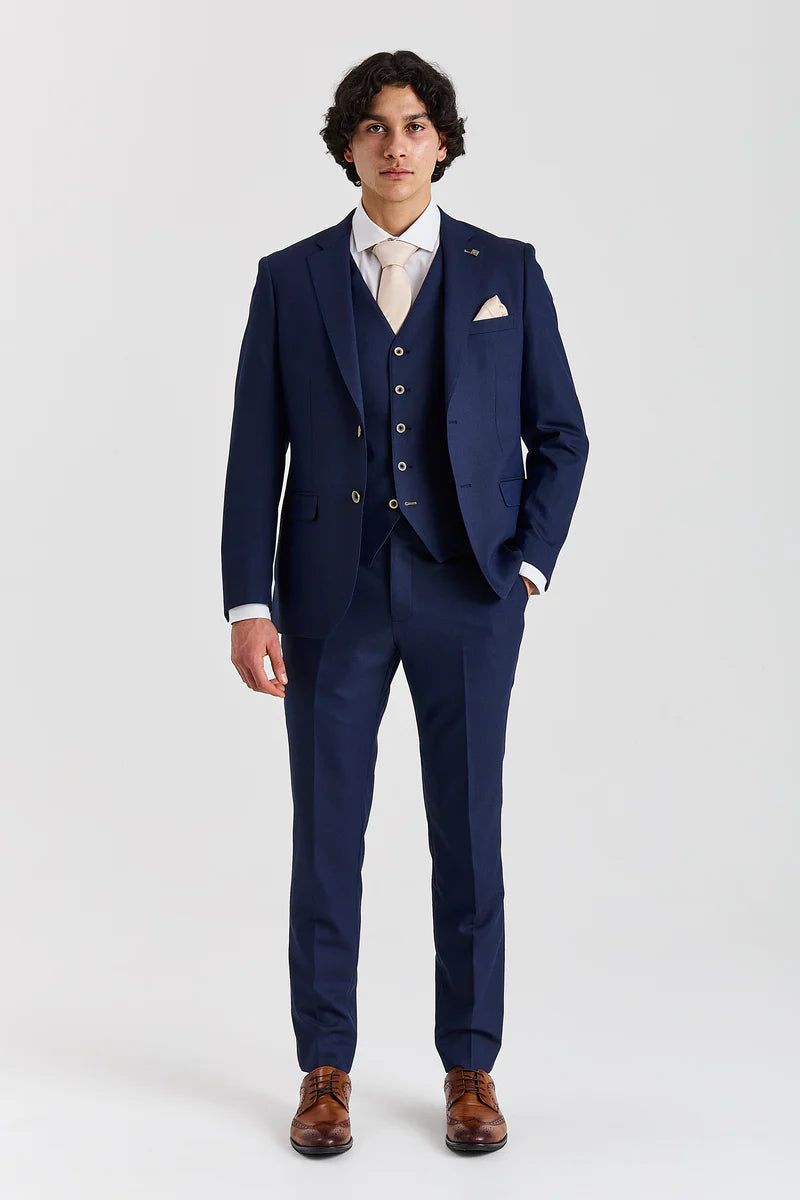 Belmont -Navy Blue 3 Piece Classic Wedding Suit for Men