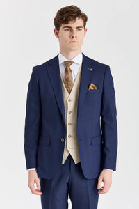 Belmont Navy Suit with Belmont Beige Contrasting Waistcoat