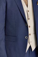 Belmont Navy Suit with Belmont Beige Contrasting Waistcoat