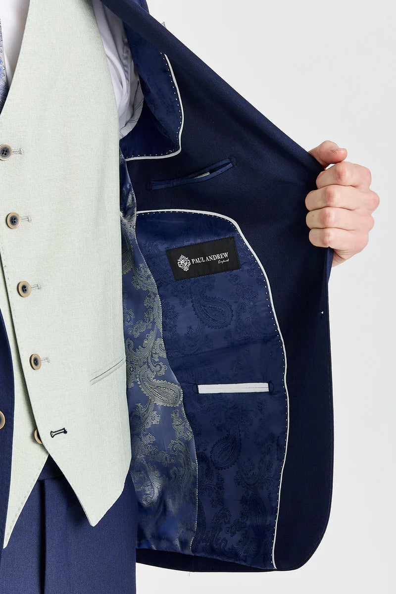 Belmont Navy Suit with Belmont Sage Contrasting Waistcoat