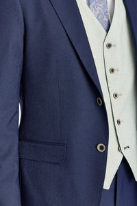 Belmont Navy Suit with Belmont Sage Contrasting Waistcoat