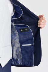 Belmont Navy Suit with Belmont Silver Contrasting Waistcoat