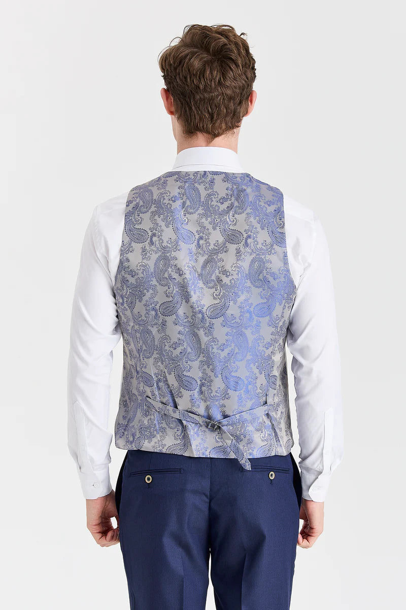 Belmont Navy Suit with Belmont Silver Contrasting Waistcoat