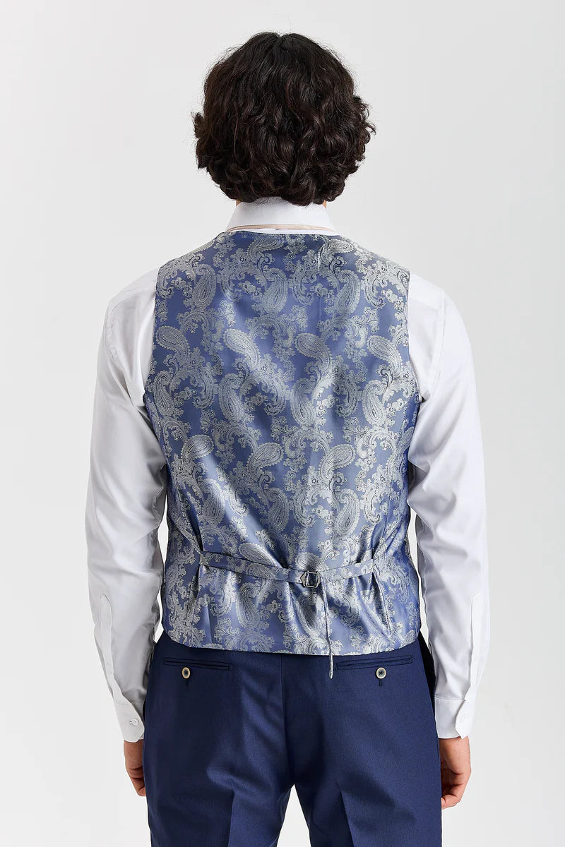 Belmont - Navy Tailored Fit Waistcoat for Men
