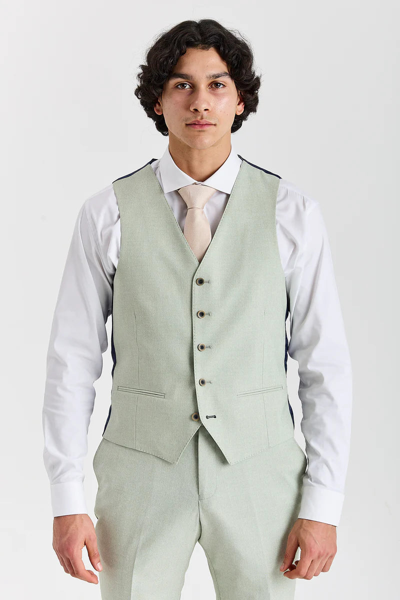 Belmont - Sage Green Wedding Waistcoat for Men