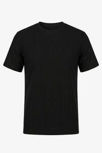 Black Ribbed Classic TShirt for Men
