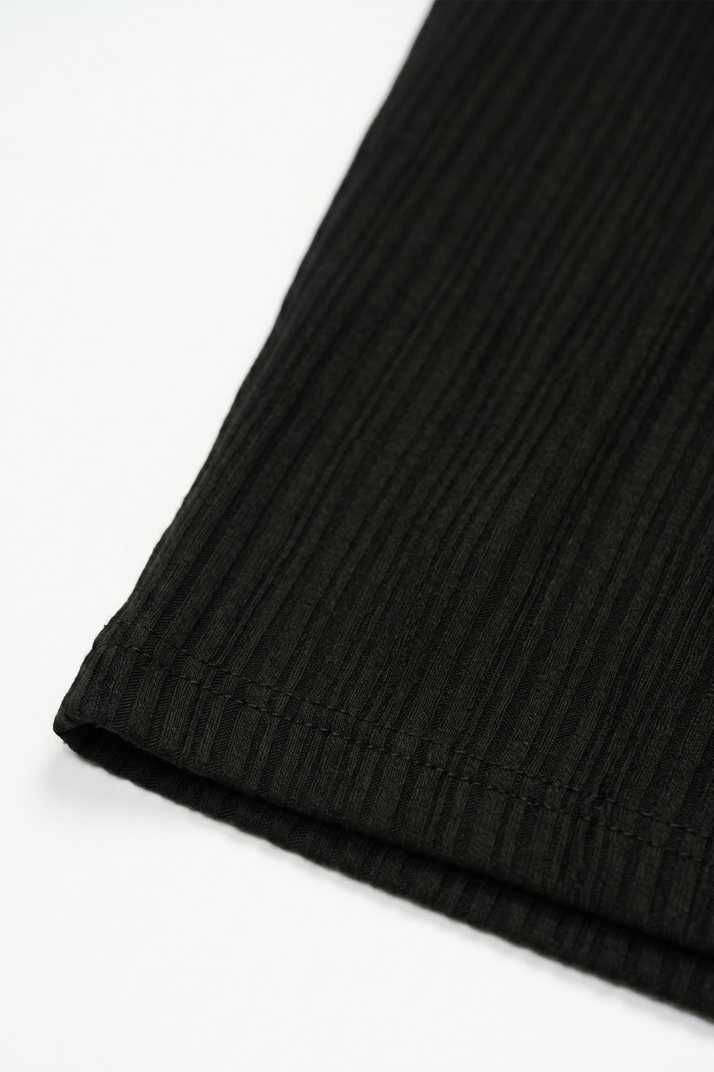Black Ribbed Classic TShirt for Men