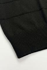 Black Textured Knitted T-Shirt for Men