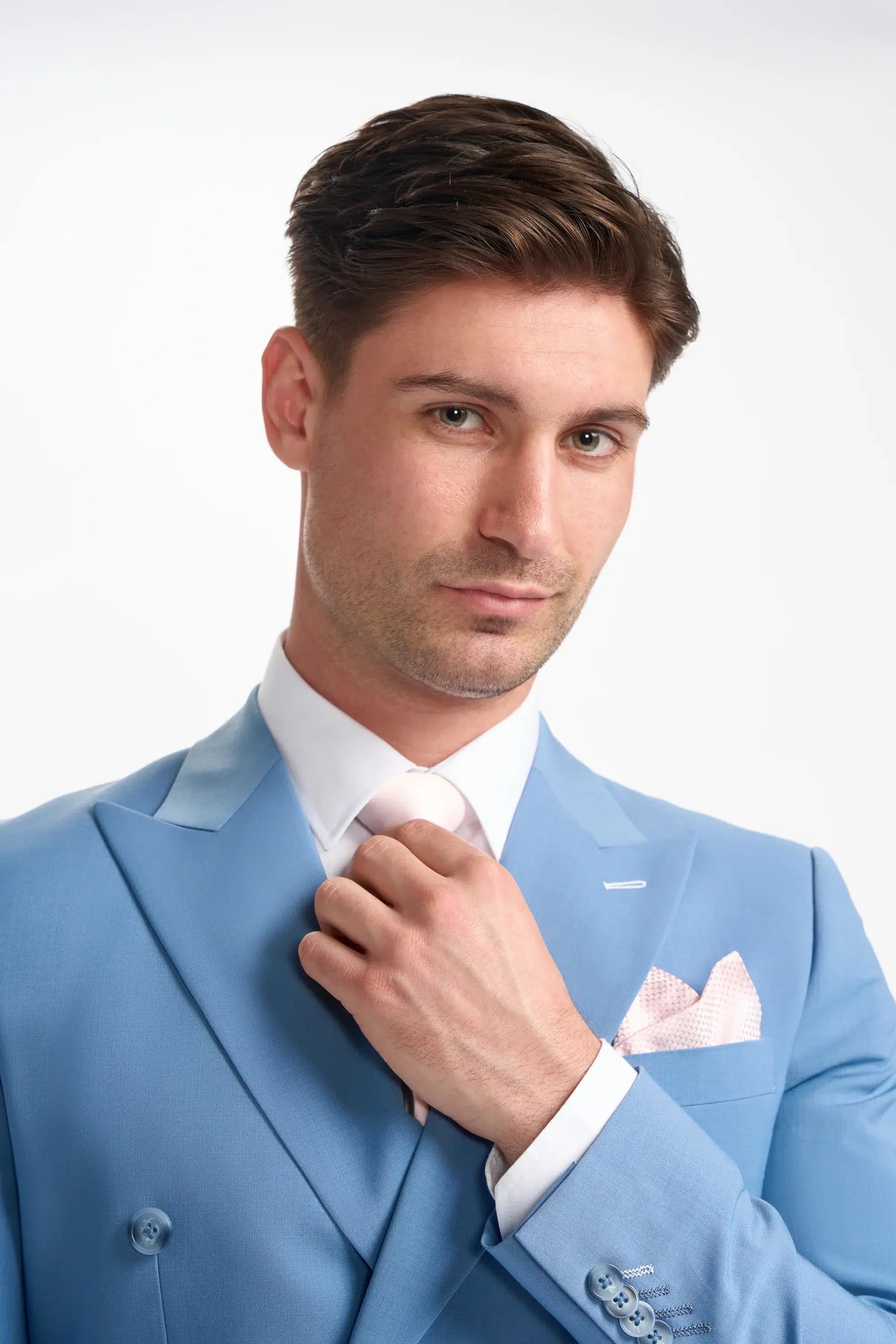 Bond - Men's Sky Blue 2 Piece Double Breasted Suit