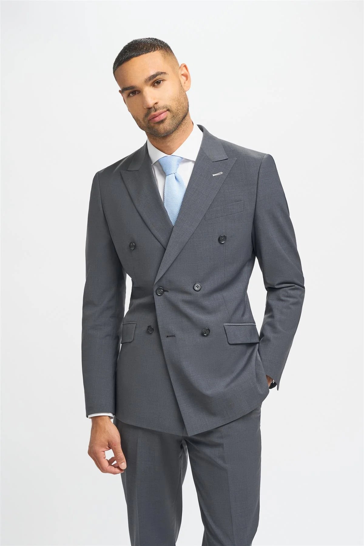 Bond - Men's Charcoal Double Breasted Blazer