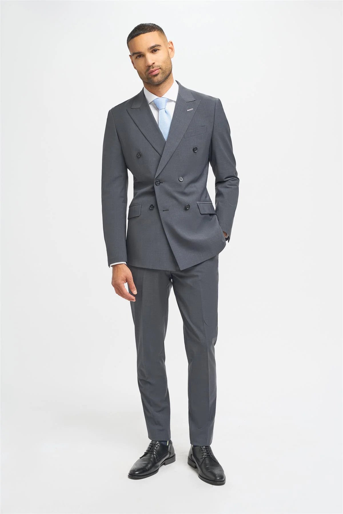 Bond - Men's Charcoal Double Breasted Blazer