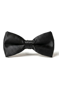 Bow Tie Black Satin Clip On Men's Boys Unisex Tuxedo Shirt