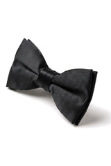 Bow Tie Black Satin Clip On Men's Boys Unisex Tuxedo Shirt