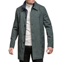 Men's Brando Mac Olive Overcoat Jacket High Collar Zip Button 3/9