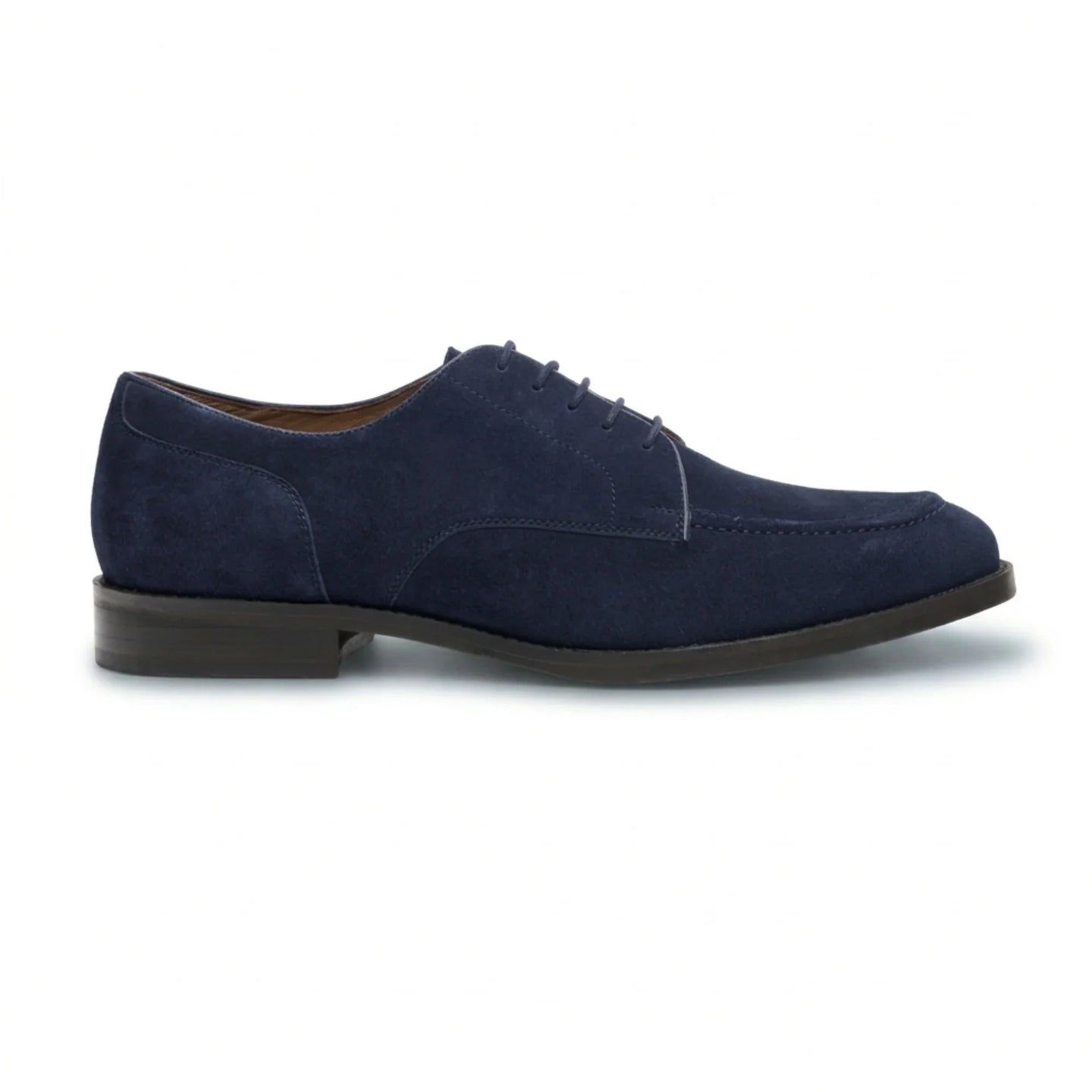 Brera - Men's Navy Suede Classic Lace-Up Derby Shoes