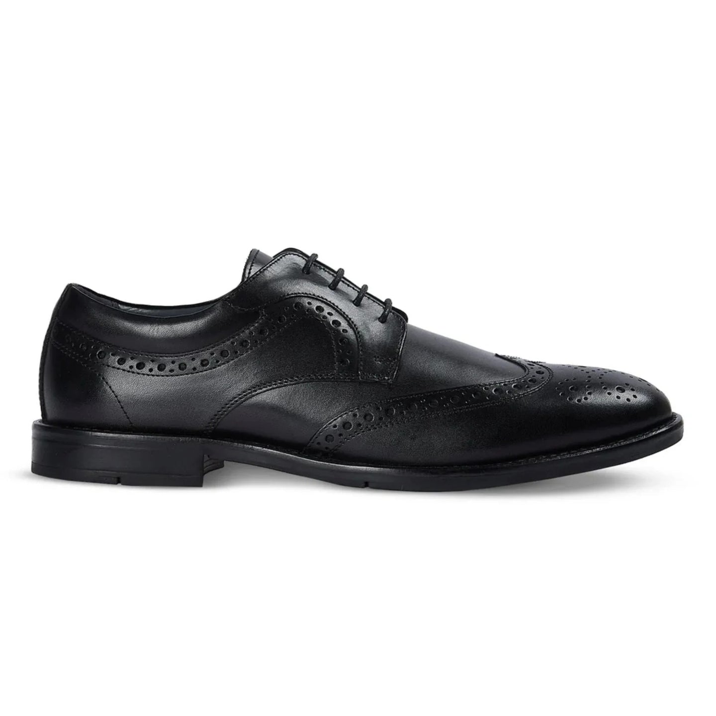 Cambridge - Men's Black Wingtip Brogue Derby Shoes