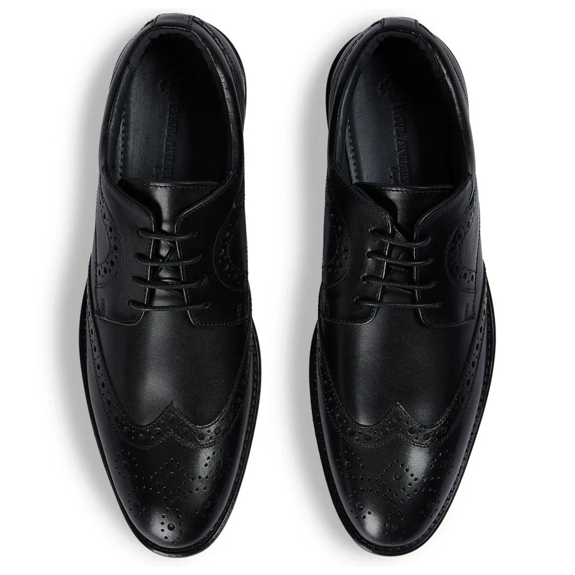 Cambridge - Men's Black Wingtip Brogue Derby Shoes