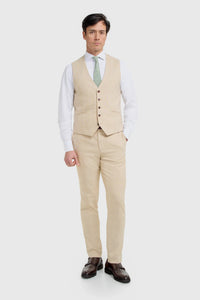 Camden - Men's Beige Check Waistcoat
