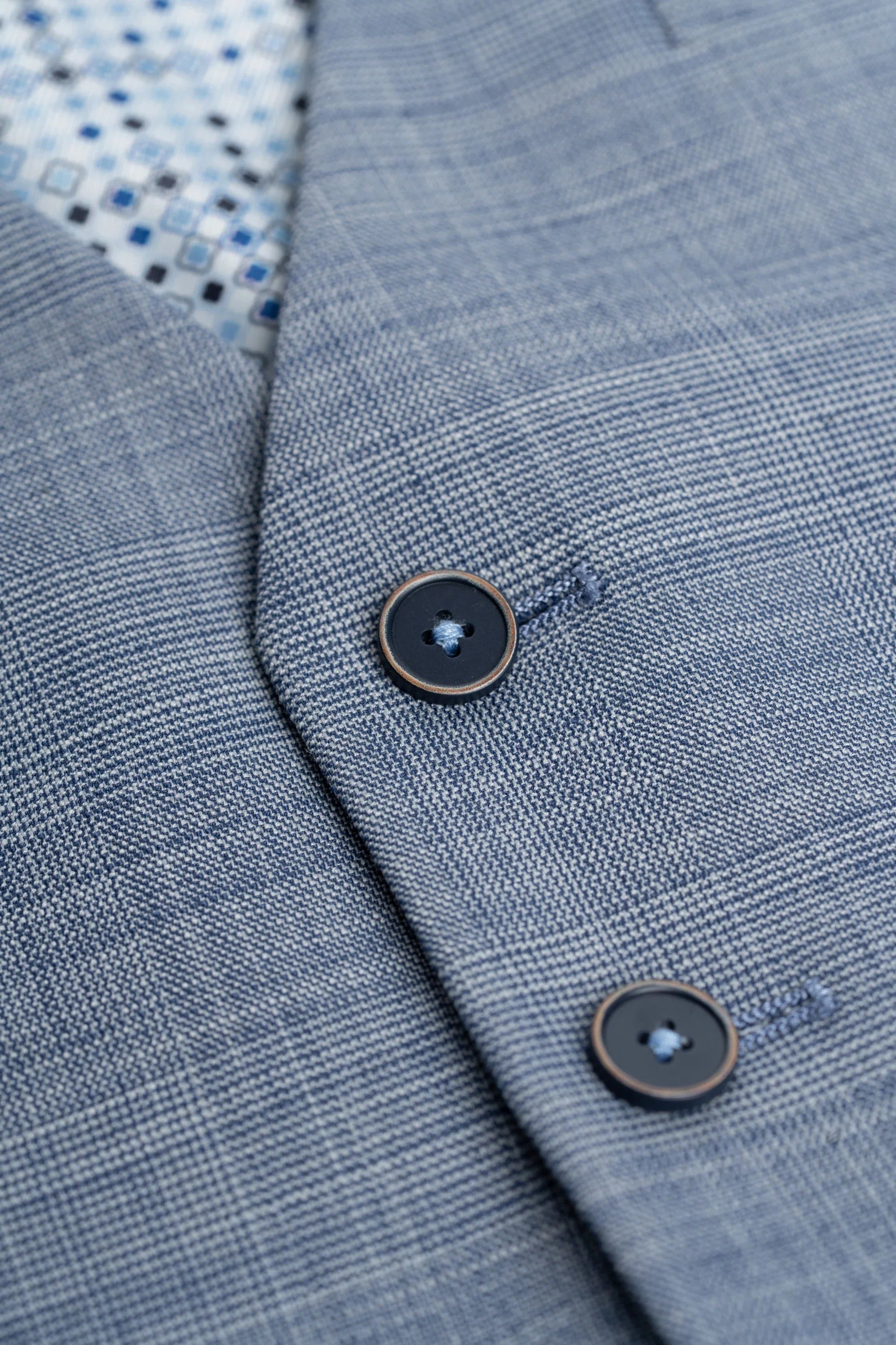 Camden - Men's Blue 3 Piece Check Suit
