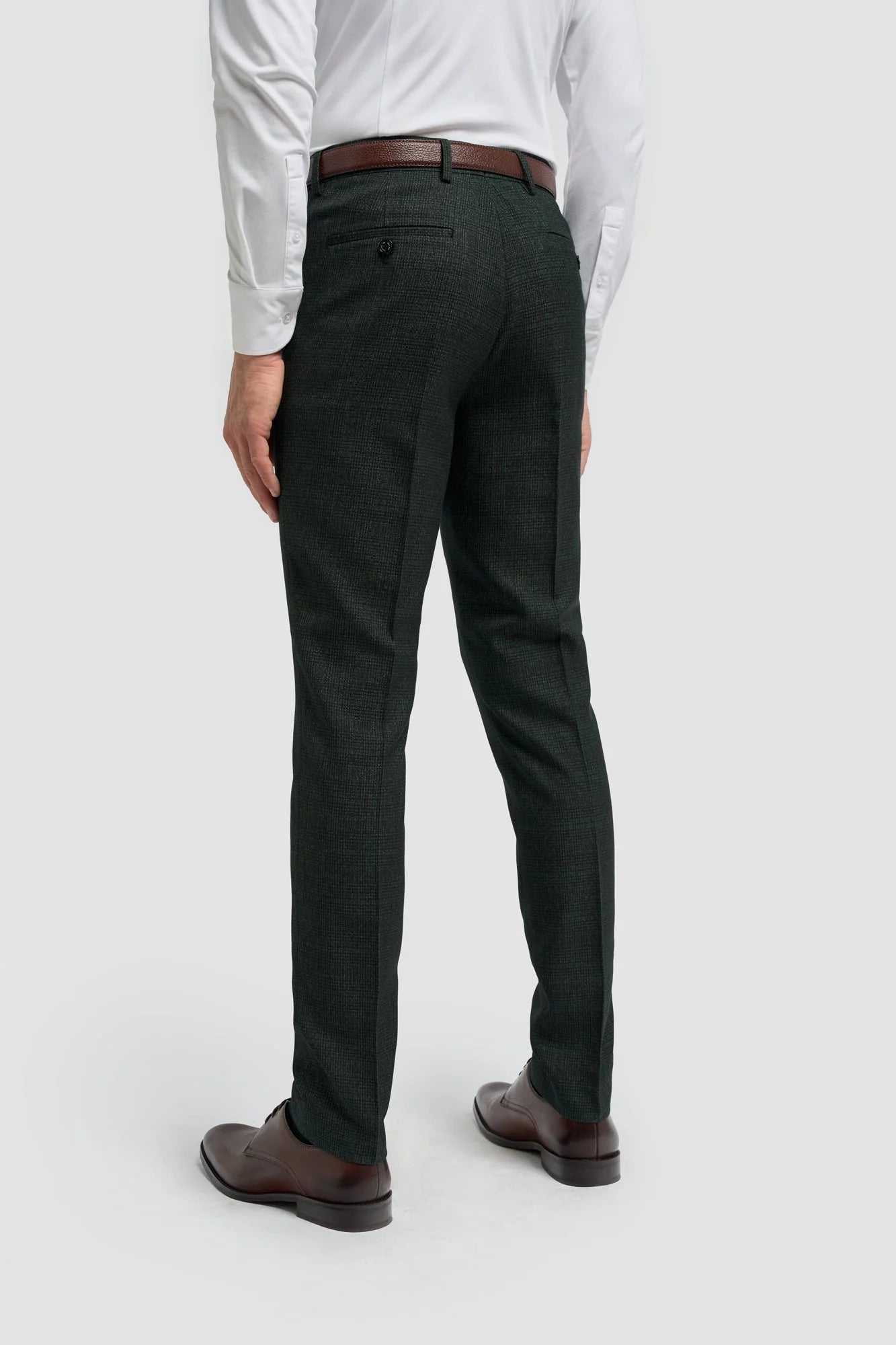 Caridi - Men's Olive Green Tweed Trousers