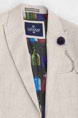 Mens Cream 3 Piece Wedding Suit - Cavani Caridi