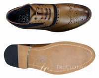 Mens Real Leather & Suede Laced Gatsby Brouges Smart Casual Designer Retro Shoes