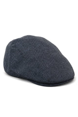 Cavani Martez Hat - Mens Grandad Hat Navy Blue Flat Cap Herringbone Vintage Retro Del Boy Classic Gatsby Peaky Blinders