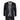 Men's Black 3-Piece Wedding Suit with Silver Cravat and Embellished Waistcoat