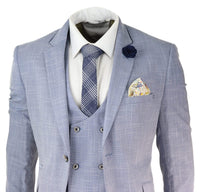 Mens Light Blue 3 Piece Suit