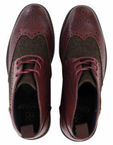 Mens Leather & Tweed Laced Ankle Boots