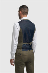 Damon - Men's Olive Green Double Breasted Waistcoat