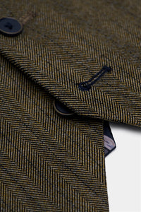 Damon - Men's Olive Green Double Breasted Waistcoat