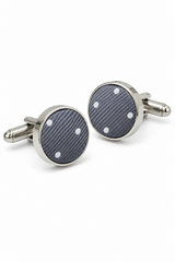 Dotted Silver Neck Tie Gift Set Pocket Square Cuff Links Tie Pin Polka Dot Satin