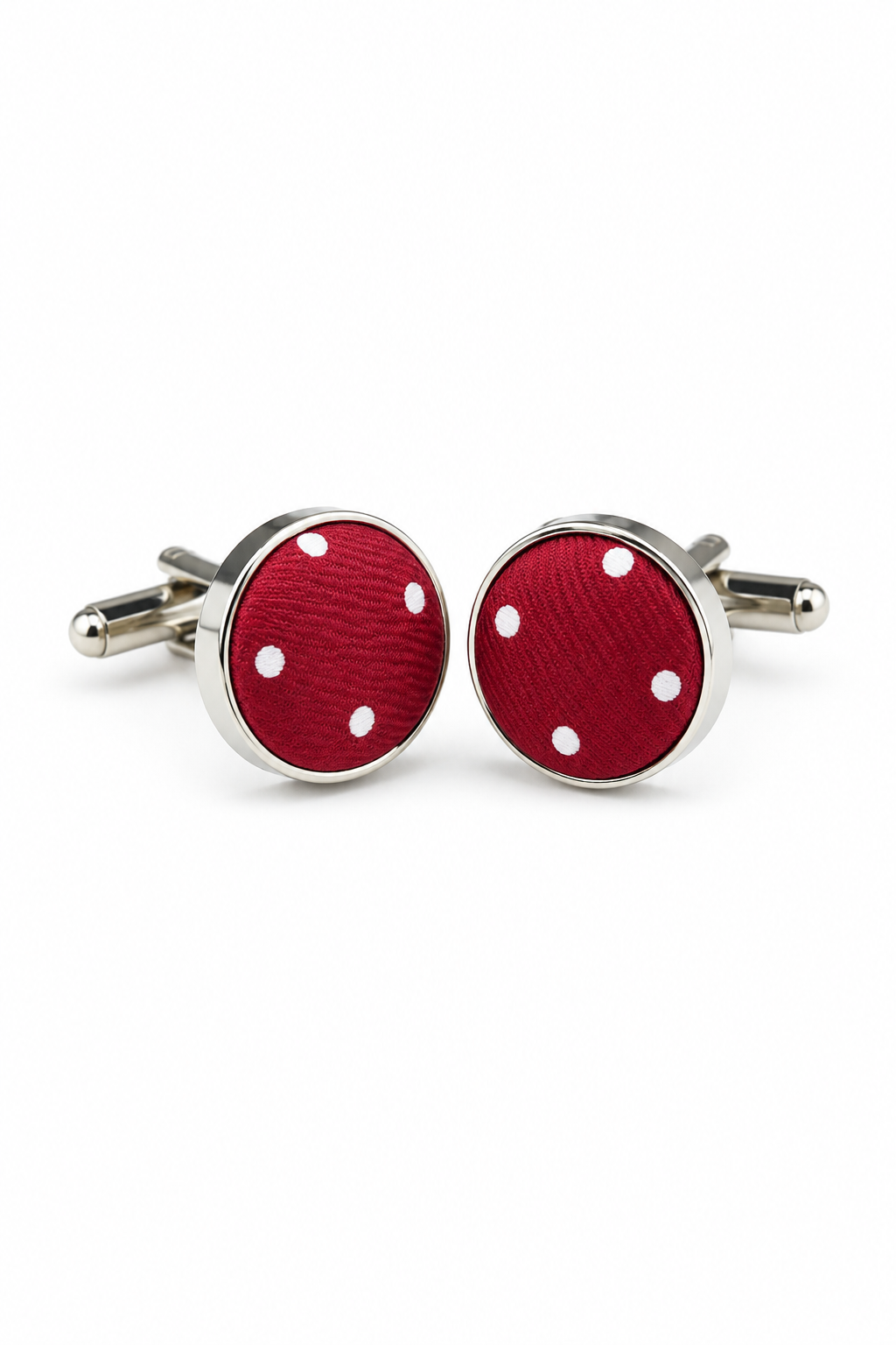 Dotted Wine Neck Tie Gift Set Pocket Square Cuff Links Tie Pin Polka Dot Satin
