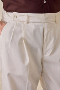 Men’s White Smart Casual 2 Piece Suit Safari Style Stand Collar Stretch Set