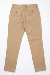 Men’s Khaki Linen Blend Chino Trousers Tencel Cotton Thin Summer Material
