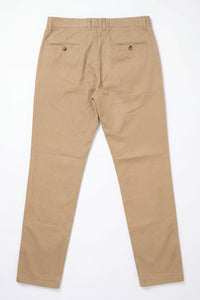Men’s Khaki Linen Blend Chino Trousers Tencel Cotton Thin Summer Material