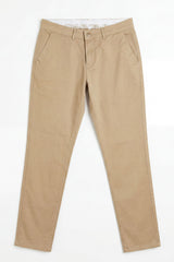 Men’s Khaki Linen Blend Chino Trousers Tencel Cotton Thin Summer Material