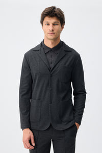 Men’s Charcoal Soft Jersey Blazer Smart Casual Jacket